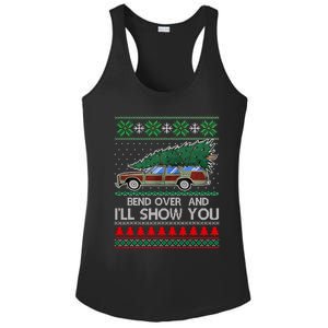 Bend Over and I'll Show You Christmas Couple Matching Family  Ladies PosiCharge Competitor Racerback Tank