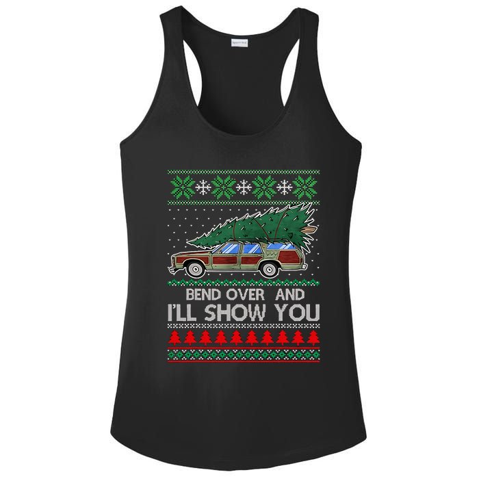 Bend Over and I'll Show You Christmas Couple Matching Family  Ladies PosiCharge Competitor Racerback Tank