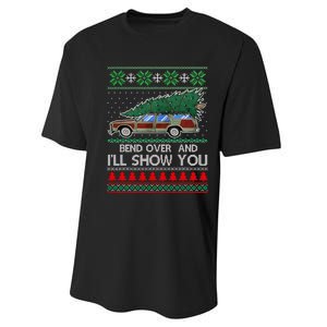 Bend Over and I'll Show You Christmas Couple Matching Family  Performance Sprint T-Shirt