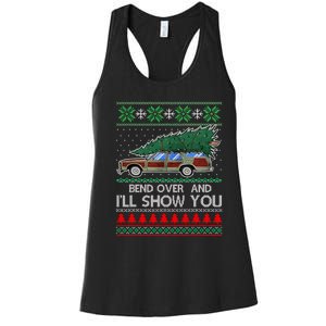 Bend Over and I'll Show You Christmas Couple Matching Family  Women's Racerback Tank