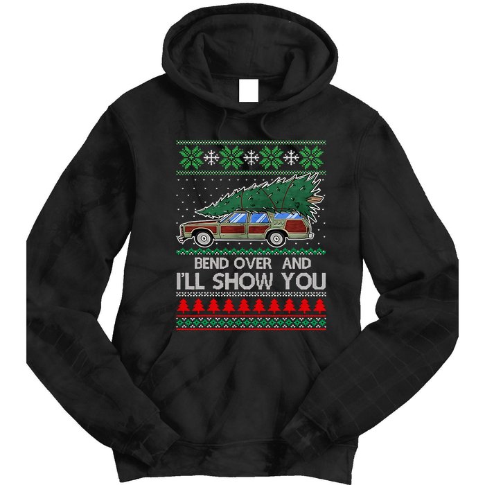 Bend Over and I'll Show You Christmas Couple Matching Family  Tie Dye Hoodie