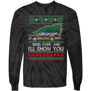 Bend Over and I'll Show You Christmas Couple Matching Family  Tie-Dye Long Sleeve Shirt