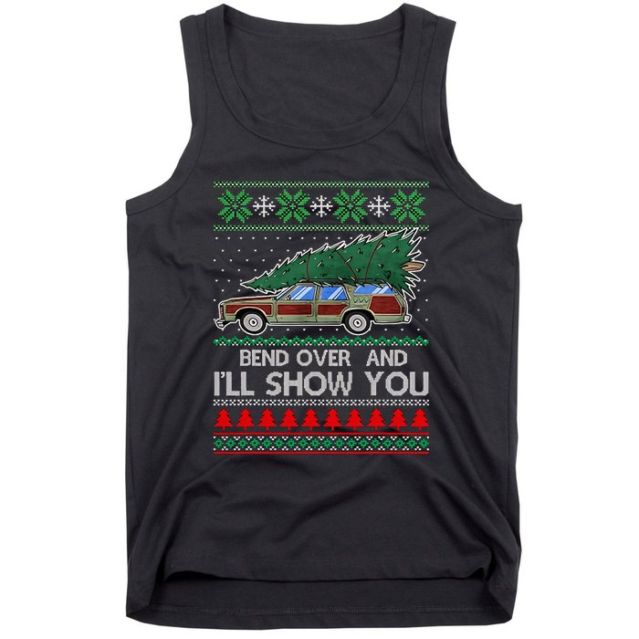 Bend Over and I'll Show You Christmas Couple Matching Family  Tank Top