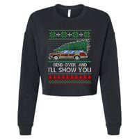 Bend Over and I'll Show You Christmas Couple Matching Family  Cropped Pullover Crew