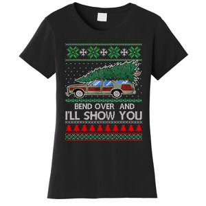 Bend Over and I'll Show You Christmas Couple Matching Family  Women's T-Shirt