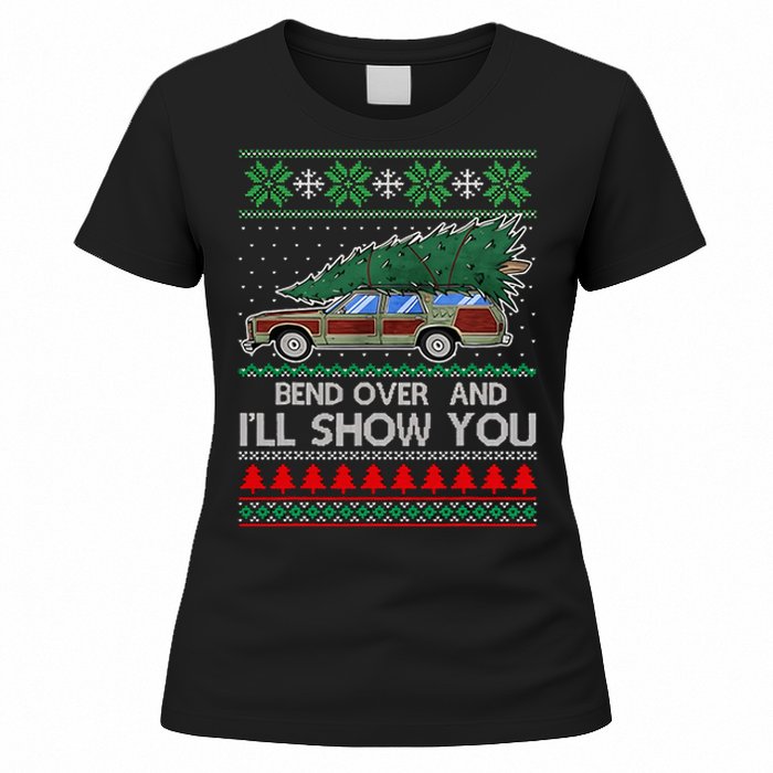 Bend Over and I'll Show You Christmas Couple Matching Family  Women's T-Shirt