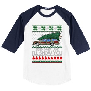 Bend Over and I'll Show You Christmas Couple Matching Family  Baseball Sleeve Shirt