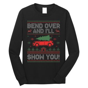 Bend Over And ILl Show You Ugly Christmas Couple Matching Long Sleeve Shirt