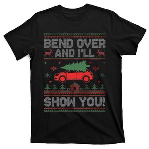 Bend Over And ILl Show You Ugly Christmas Couple Matching T-Shirt