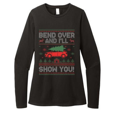 Bend Over And ILl Show You Ugly Christmas Couple Matching Womens CVC Long Sleeve Shirt