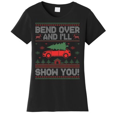 Bend Over And ILl Show You Ugly Christmas Couple Matching Women's T-Shirt