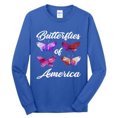 Butterflies Of America Usa Butterfly Beautiful Spring Nature Great Gift Tall Long Sleeve T-Shirt