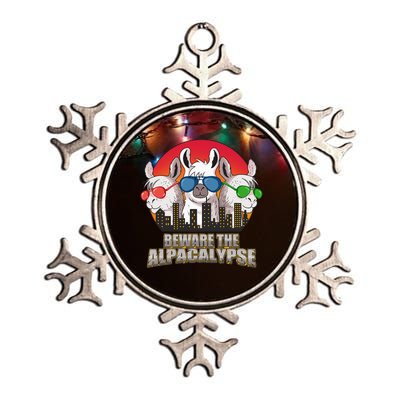 Beware Of Alpacalypse Metallic Star Ornament