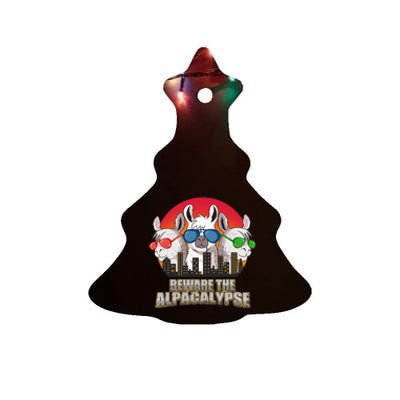 Beware Of Alpacalypse Ceramic Tree Ornament