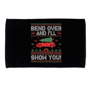 Bend Over And ILl Show You Ugly Christmas Couple Matching Microfiber Hand Towel