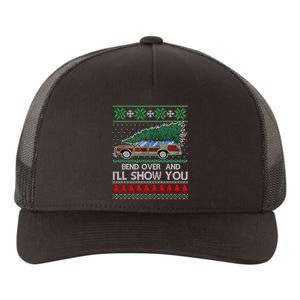 Bend Over and I'll Show You Christmas Couple Matching  Yupoong Adult 5-Panel Trucker Hat