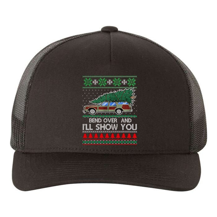 Bend Over and I'll Show You Christmas Couple Matching  Yupoong Adult 5-Panel Trucker Hat