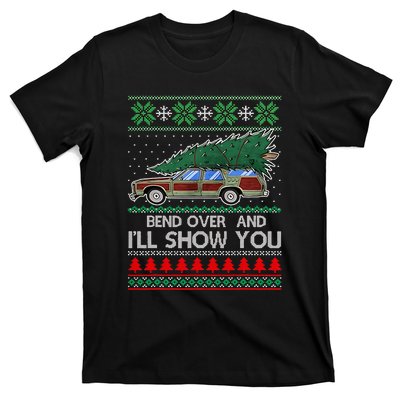 Bend Over and I'll Show You Christmas Couple Matching  T-Shirt