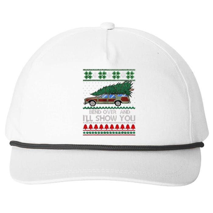 Bend Over and I'll Show You Christmas Couple Matching  Snapback Five-Panel Rope Hat