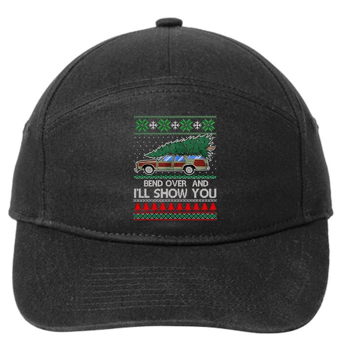 Bend Over and I'll Show You Christmas Couple Matching  7-Panel Snapback Hat