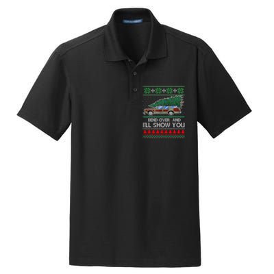 Bend Over and I'll Show You Christmas Couple Matching  Dry Zone Grid Polo