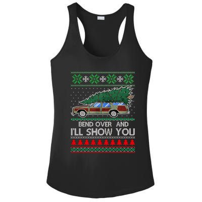 Bend Over and I'll Show You Christmas Couple Matching  Ladies PosiCharge Competitor Racerback Tank