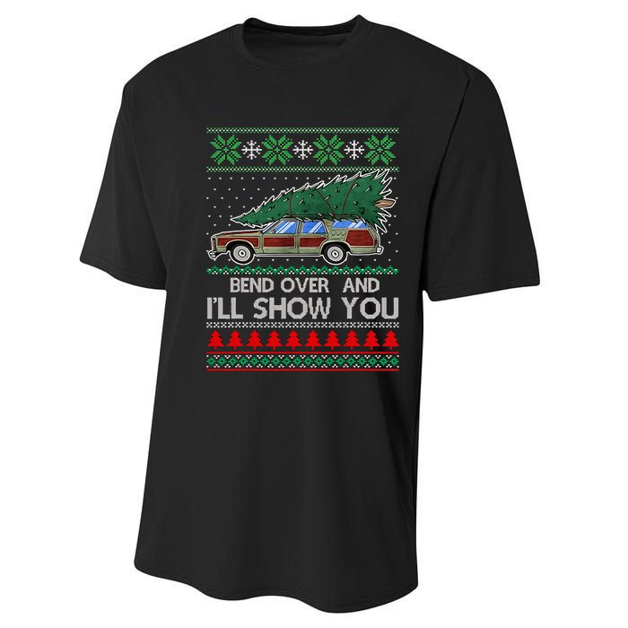 Bend Over and I'll Show You Christmas Couple Matching  Performance Sprint T-Shirt