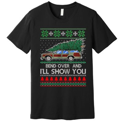 Bend Over and I'll Show You Christmas Couple Matching  Premium T-Shirt