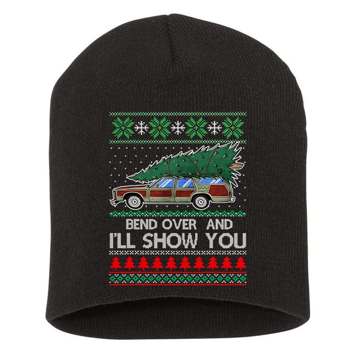 Bend Over and I'll Show You Christmas Couple Matching  Short Acrylic Beanie