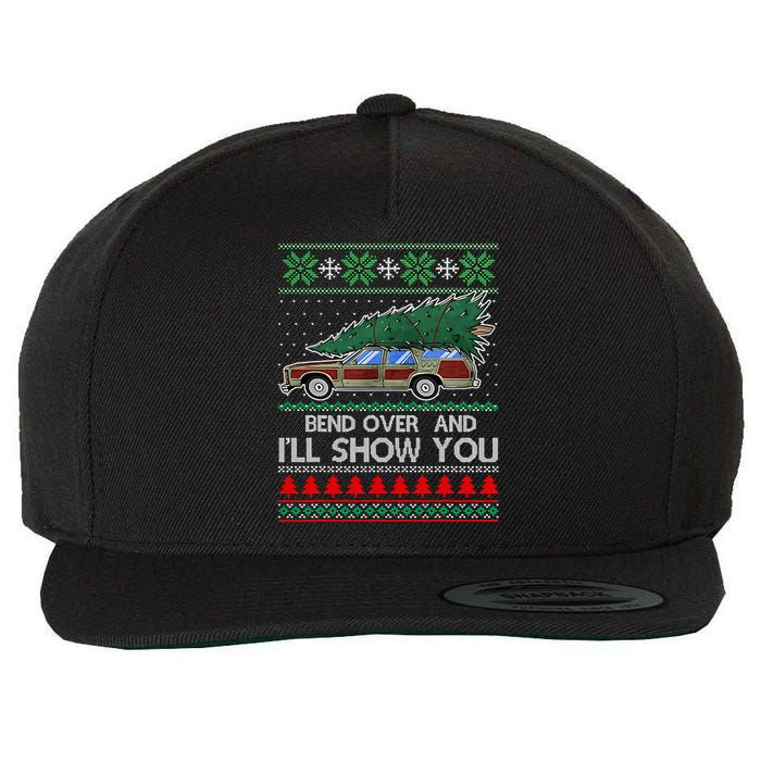 Bend Over and I'll Show You Christmas Couple Matching  Wool Snapback Cap