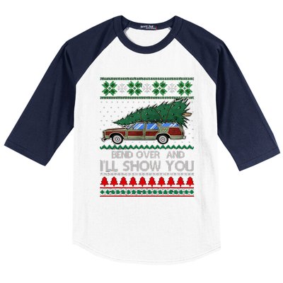 Bend Over and I'll Show You Christmas Couple Matching  Baseball Sleeve Shirt