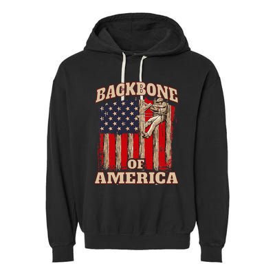 Backbone Of America Arborist Tree Surgeon Lumberjack Logger Garment-Dyed Fleece Hoodie