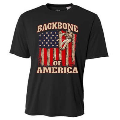 Backbone Of America Arborist Tree Surgeon Lumberjack Logger Cooling Performance Crew T-Shirt