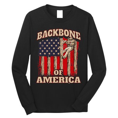 Backbone Of America Arborist Tree Surgeon Lumberjack Logger Long Sleeve Shirt