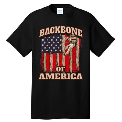 Backbone Of America Arborist Tree Surgeon Lumberjack Logger Tall T-Shirt