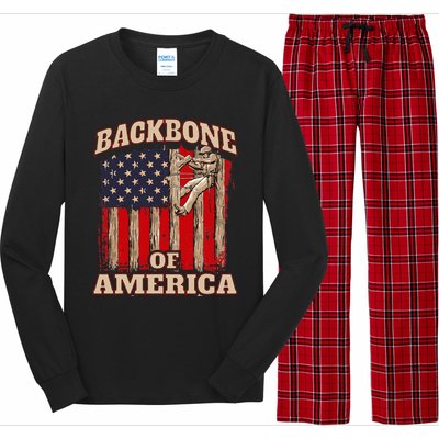 Backbone Of America Arborist Tree Surgeon Lumberjack Logger Long Sleeve Pajama Set