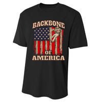 Backbone Of America Arborist Tree Surgeon Lumberjack Logger Performance Sprint T-Shirt