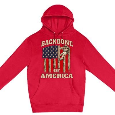 Backbone Of America Arborist Tree Surgeon Lumberjack Logger Premium Pullover Hoodie