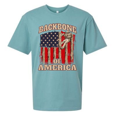 Backbone Of America Arborist Tree Surgeon Lumberjack Logger Sueded Cloud Jersey T-Shirt