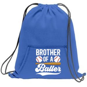 Brother Of A Baller Baseball Brother Of A Baseball Player Gift Sweatshirt Cinch Pack Bag