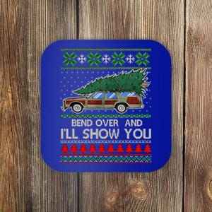 Bend Over and I'll Show You Christmas Couple Matching Family Coaster