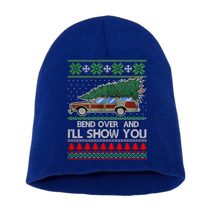 Bend Over and I'll Show You Christmas Couple Matching Family Short Acrylic Beanie