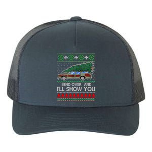 Bend Over and I'll Show You Christmas Couple Matching Family Yupoong Adult 5-Panel Trucker Hat