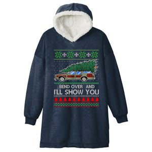 Bend Over and I'll Show You Christmas Couple Matching Family Hooded Wearable Blanket