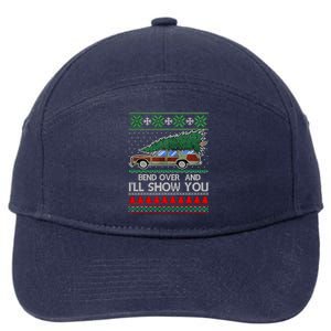 Bend Over and I'll Show You Christmas Couple Matching Family 7-Panel Snapback Hat