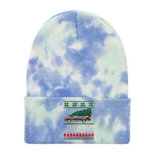 Bend Over and I'll Show You Christmas Couple Matching Family Tie Dye 12in Knit Beanie