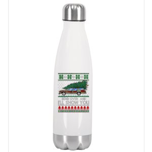 Bend Over and I'll Show You Christmas Couple Matching Family Stainless Steel Insulated Water Bottle