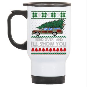 Bend Over and I'll Show You Christmas Couple Matching Family Stainless Steel Travel Mug