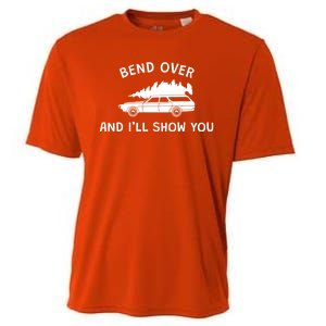 Bend Over And ILl Show You Christmas Couple Matching Family Cooling Performance Crew T-Shirt