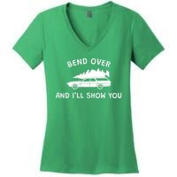 Bend Over And ILl Show You Christmas Couple Matching Family Women's V-Neck T-Shirt